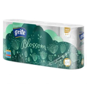 Grite Blossom 8 tekercses 3 rétegű toalettpapír (145 lap/tekercs)