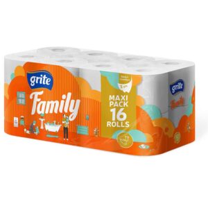 Grite Family 16 tekercses 3 rétegű környezetbarát toalettpapír (145 lap/tekercs)